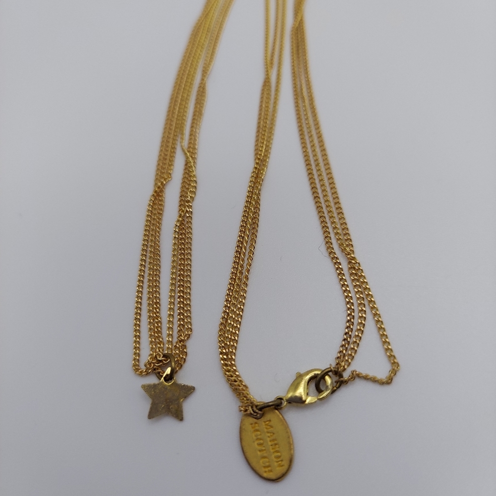 Vintage Maison Scotch Beautiful Goldtone 3 Strand Necklace.